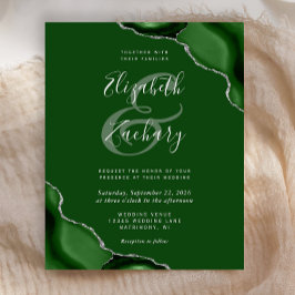 Lámina Budget Green Silver Agate Corners Wedding