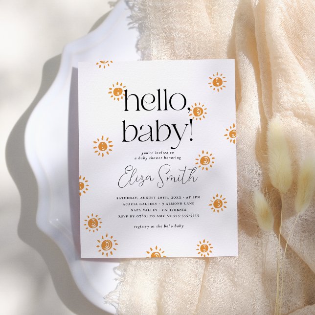 Lámina Budget Hello Baby Boho Sunshine Baby Shower (Subido por el creador)