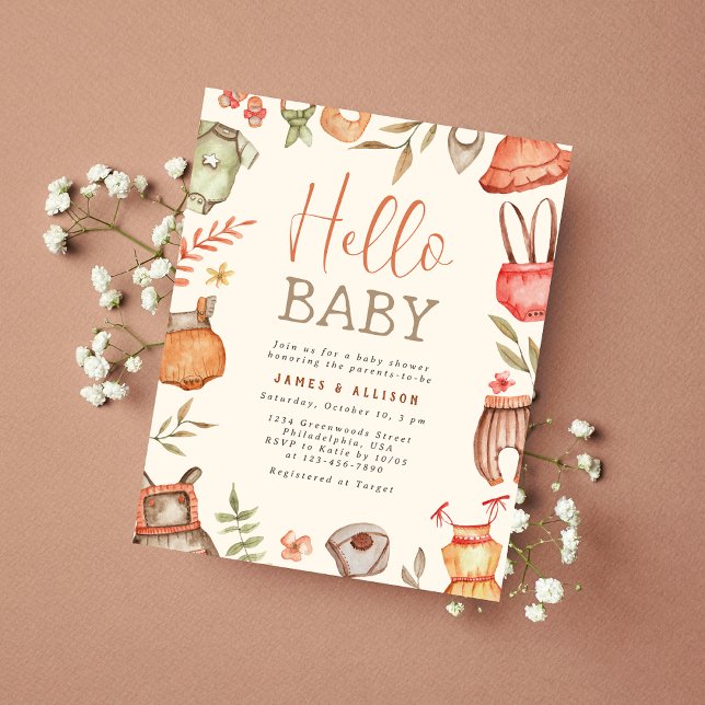 Lámina Budget Hello Baby Fall Boho Clothes Baby Shower (Subido por el creador)