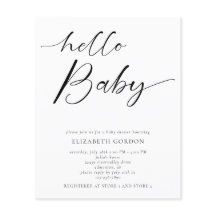 Budget Hello Baby Shower Minimal Gender Black