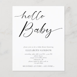 Lámina Budget Hello Baby Shower Minimal Gender Black