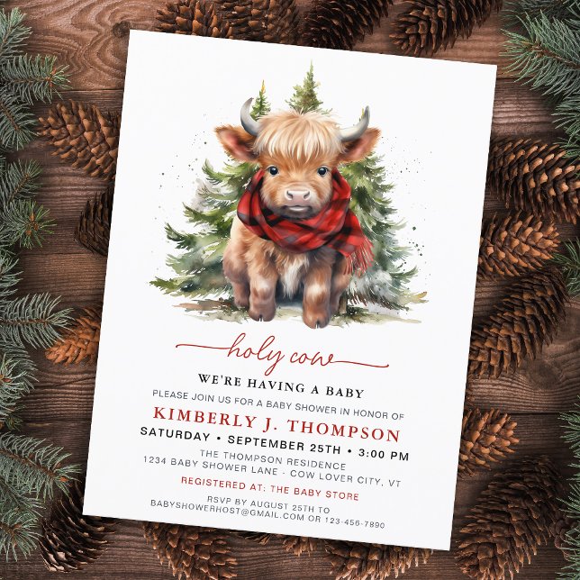 Lámina Budget Holy Cow Highland Calf Winter Baby Shower (Subido por el creador)