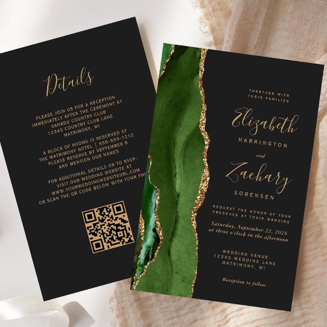 Lámina Budget Hunter Green Dark QR Code Wedding (Subido por el creador)