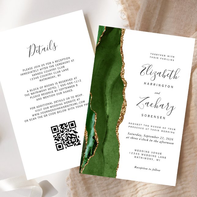 Lámina Budget Hunter Green QR Code Wedding (Subido por el creador)