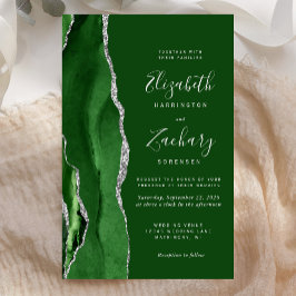 Lámina Budget Hunter Green Silver Agate Wedding