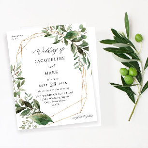 Lámina Budget Leaves & Eucalyptus Gold Wedding