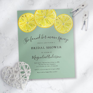 Lámina Budget Lemon Citrus Bridal Shower Invitation