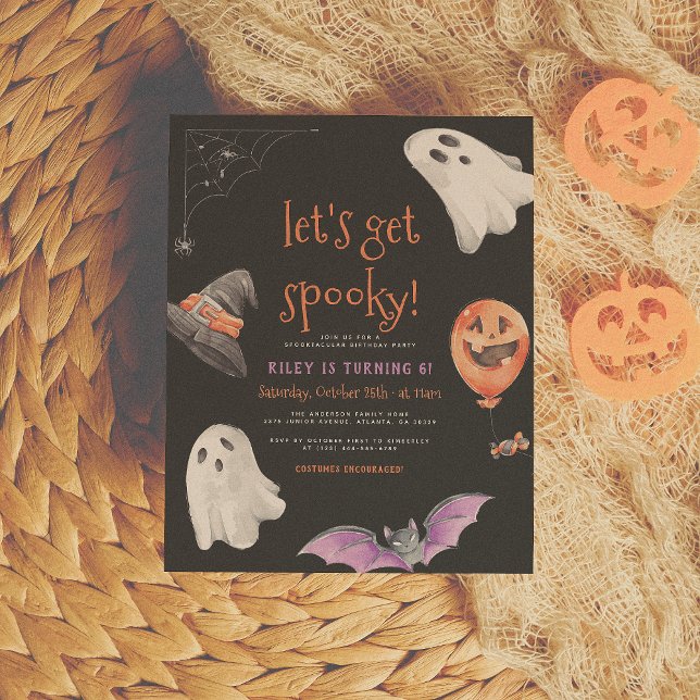 Lámina Budget Let's Get Spooky! Cute Black Birthday Party (Subido por el creador)