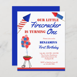 Lámina Budget Little Firecracker 1er cumpleaños 4 de juli