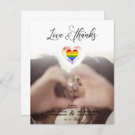 Lámina Budget Love & Thanks LGBT Rainbow Pride Heart LGBT