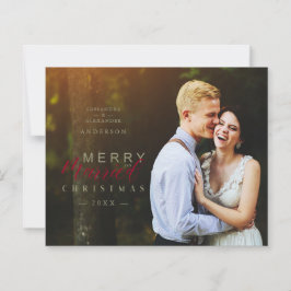 Lámina Budget Married & Merry Newlywed Photo Christmas 