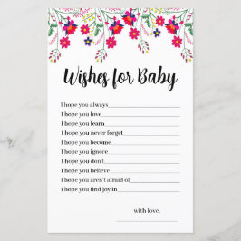 Lámina Budget Mexican Floral Prayers for Baby Shower Card