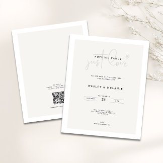Lámina Budget Mimimal Beige QR-code Nothing Fancy Wedding