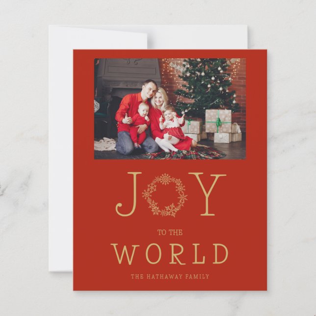 Lámina Budget Minimal Snowflakes Joy To The World (Anverso)
