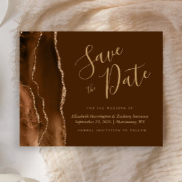 Lámina Budget Mocha Agate Brown Wedding Save the Date