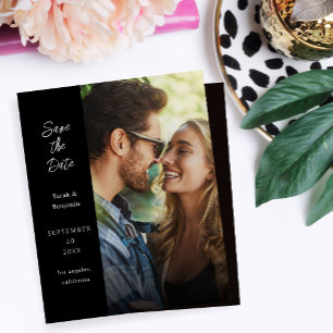 Lámina Budget Modern Photo & Side Save the Date - Negro