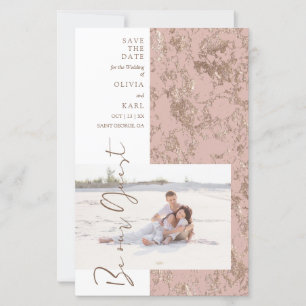 Lámina Budget Modern Rose Gold Be Our Guest Photo Couple