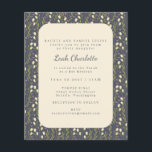 Lámina Budget Moderno Garden Floral Earthy Bat Mitzvah<br><div class="desc">Elegante presupuesto moderno Jardín Floral Tierra de Bat Mitzvah Invitación</div>