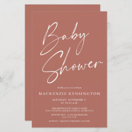 Lámina Budget Moderno Terracota Simple Script Baby Shower