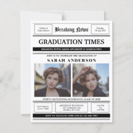 Lámina BUDGET Newspaper Style 2 Photo Graduation Party