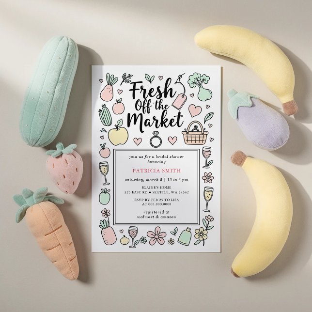Lámina Budget off the Market Farmers Market Bridal Shower (She is off the Market Farmers Market Bridal Shower Invitation)