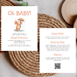 Lámina Budget Oh Baby Cute Axolotl QR Code Baby Shower