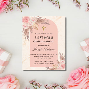 Lámina Budget pampas grass rose blush first communion