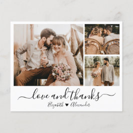 Lámina Budget Photo Collage Wedding Thank You Card