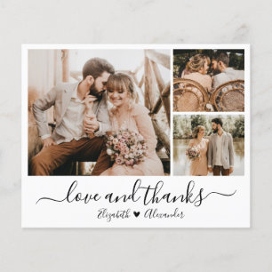 Lámina Budget Photo Collage Wedding Thank You Card