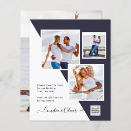 Lámina Budget Photo Wedding Invitation Save Date QR Code 