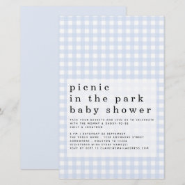 Lámina Budget Picnic Park Baby Shower Blue Gingham