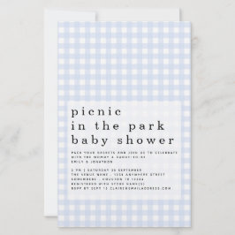 Lámina Budget Picnic Park Baby Shower Blue Gingham