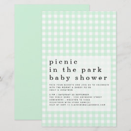 Lámina Budget Picnic Park Baby Shower Green Gingham