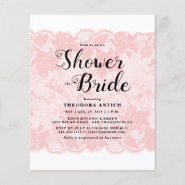 Lámina Budget Pink Lace Bridal Shower Invitation