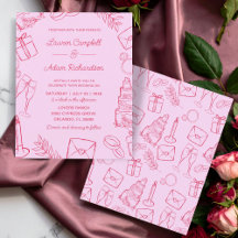 Budget Pink & Red Hand-Drawn Wedding
