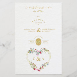 Lámina Budget Pink & Red Shades Heart Romantic Botanical