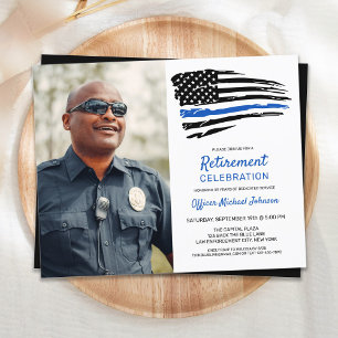 Lámina Budget Police Custom Photo Retirement Invitation