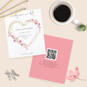 Lámina Budget QR code Sakura Cherry Blossom Save The Date