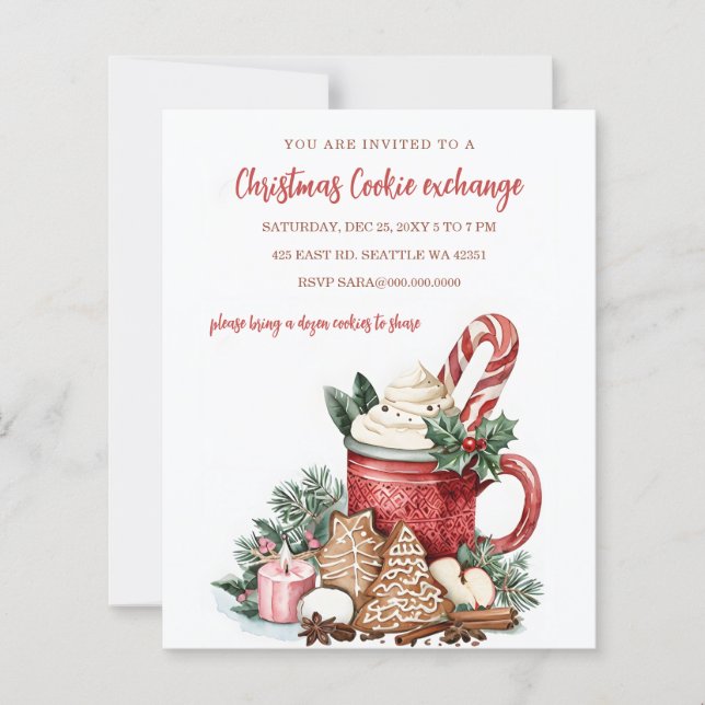 Lámina Budget Red Green Cookie Exchange Christmas Party (Anverso)