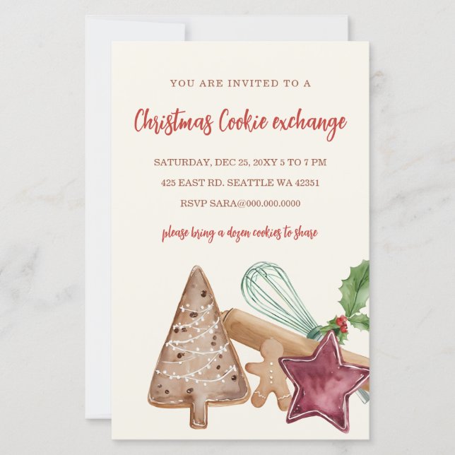 Lámina Budget Red Green Cookie Exchange Christmas Party (Anverso)