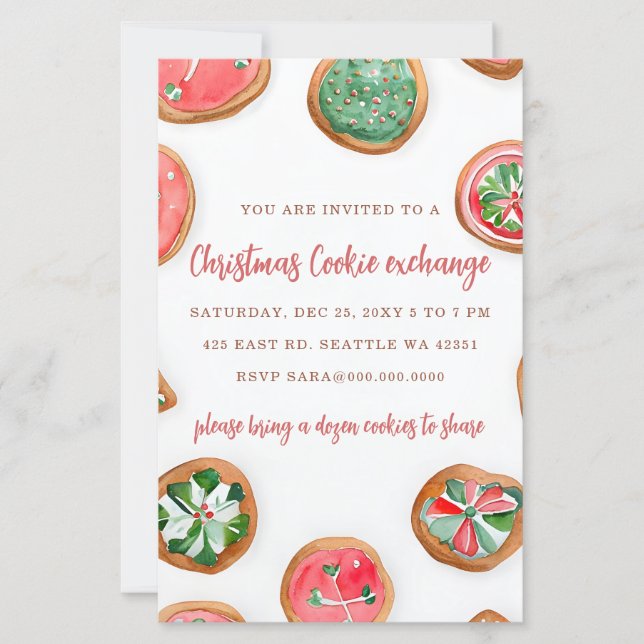 Lámina Budget Red Green Cookie Exchange Christmas Party (Anverso)