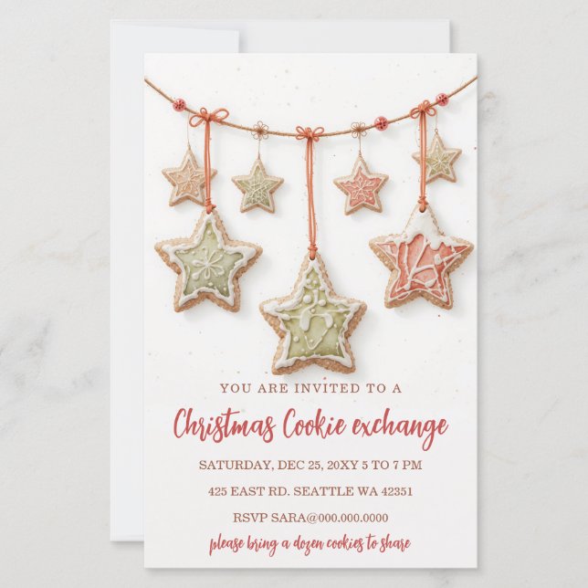 Lámina Budget Red Green Cookie Exchange Christmas Party (Anverso)