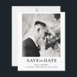 Lámina BUDGET Retro Elegant Photo Wedding Save the date<br><div class="desc">Announce your special day in retro style with this elegant black-and-white photo Save the Date card. Featuring a romantic,  intimate portrait of the couple beneath a soft veil,  this design blends modern minimalism with classic sophistication.</div>