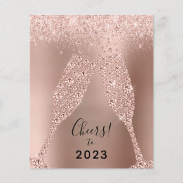Lámina Budget Rose Gold Metallic 2023 New Year Card