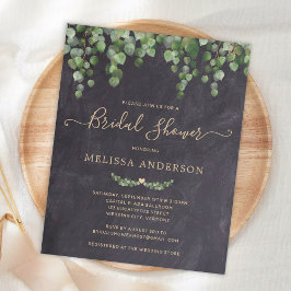 Lámina Budget Rustic Greenery Bridal Shower Invitation