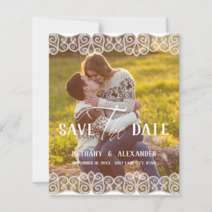 Lámina Budget Rustic Photo Lace Effect Whimsical Script