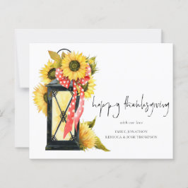 Lámina Budget Rustic Sunflower Lantern Feliz Día de Acció