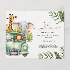 Lámina Budget Safari Animals Boy Baby Shower