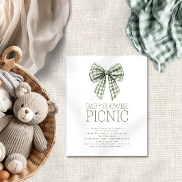 Lámina Budget Sage Gingham Bow Baby Shower Picnic