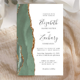 Lámina Budget Sage Green Gold Agate Wedding
